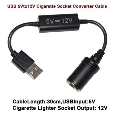 5V έως 12V USB Adapter Step up Converter Cable με Cigarette Lighter Socket Booster Cord για DVR αυτοκινήτου GPS Camera Router Fan LED