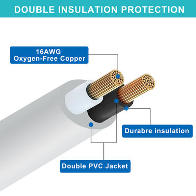NEMA 1-15P to NEMA 1-15R AC Power Adapter with Safety Cover Gray for Household Electrical Devices