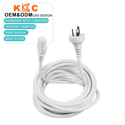 Καλώδιο ρεύματος Αυστραλίας SAA 3-Pin σε IEC 60320 C13 Female 250V AC για υπολογιστές