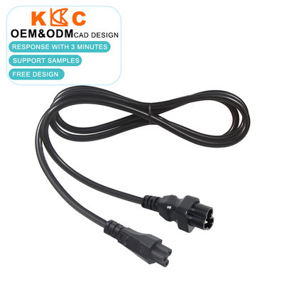 18 AWG IEC 60320 C5 έως C6 Σύρμα προσαρμογής ισχύος με βαθμολογία 10A / 125V για προσαρμογείς φορητών υπολογιστών