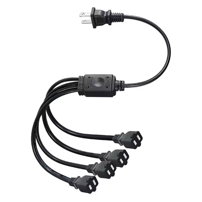 Διαχωριστής ρεύματος 1-σε-4 NEMA 1-15P Flat Plug - Εξοικονόμηση χώρου, 125V 15A, Πολυ-πρίζο επέκτασης για σπίτι/γραφείο