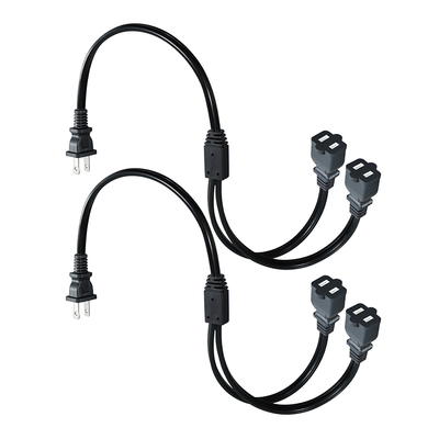 NEMA 1-15P έως 1-15R Δύο άξονες καλώδιο επέκτασης 110V-250V PVC χαλκού